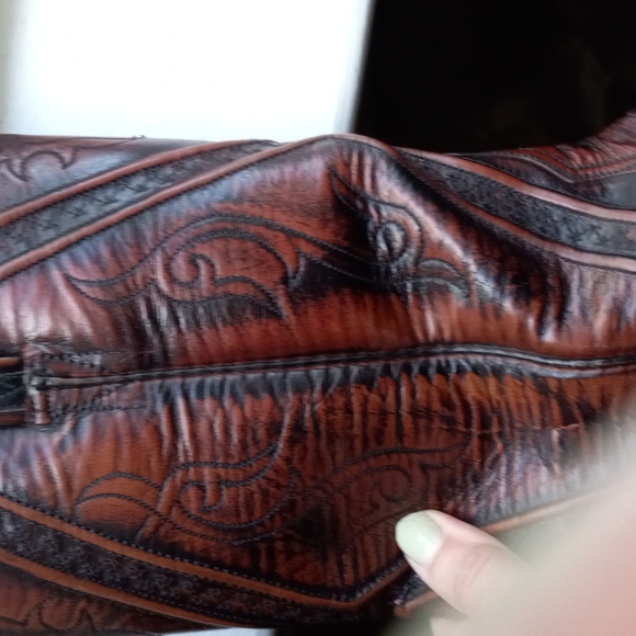 Lucchese San Antonio 8106 Vintage Dark Cherry Womens Cowboy Boots 9B - Picture 14 of 14